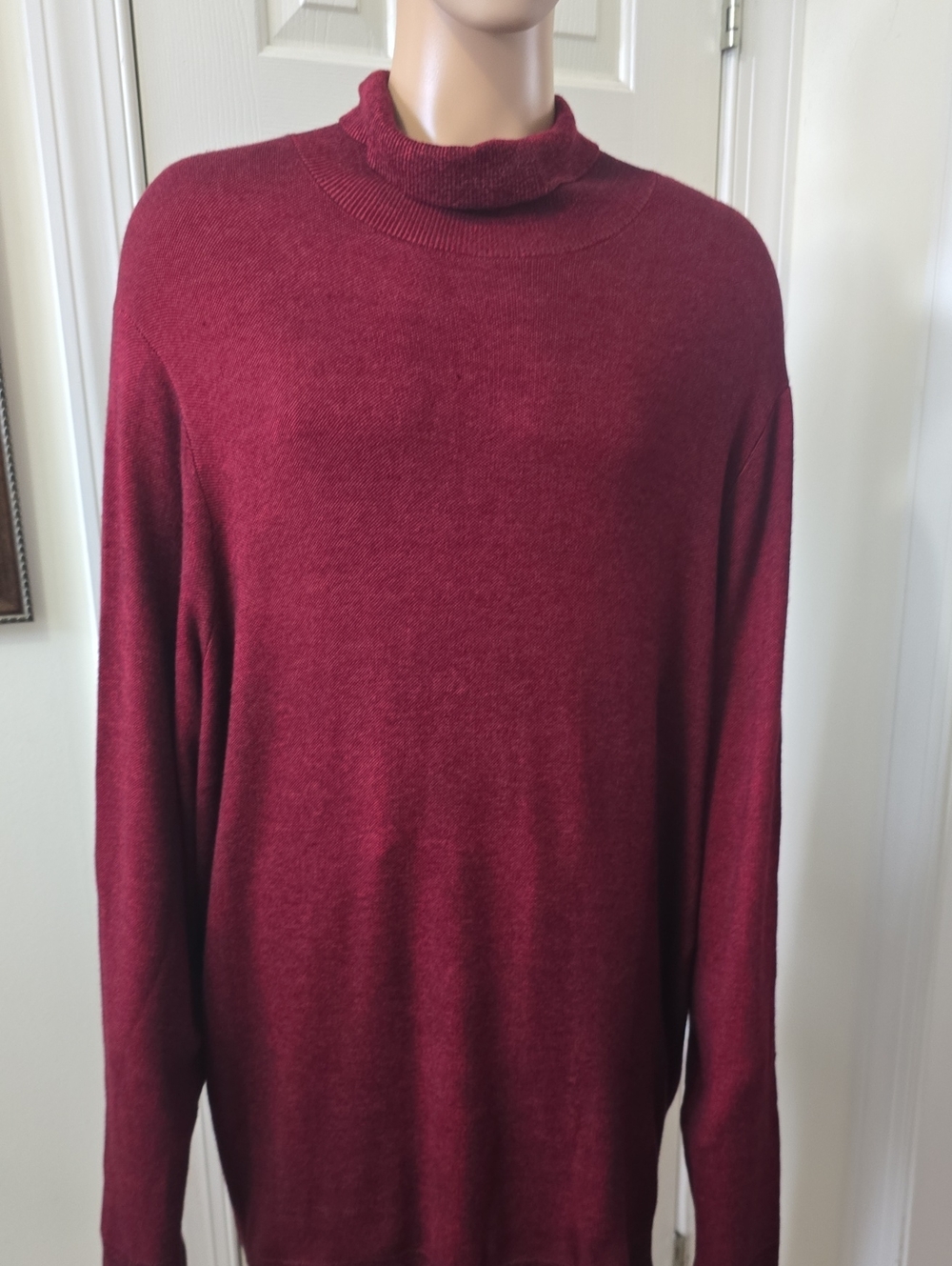 Schaquille O'Neil Brand Men's Big And Tall Burgundy Turtleneck Sweater Size 4XL
